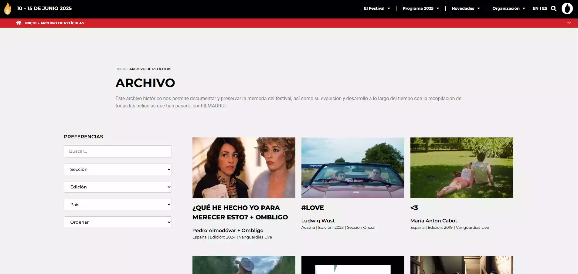 filmadrid archivo daruma diseño web y herramientas